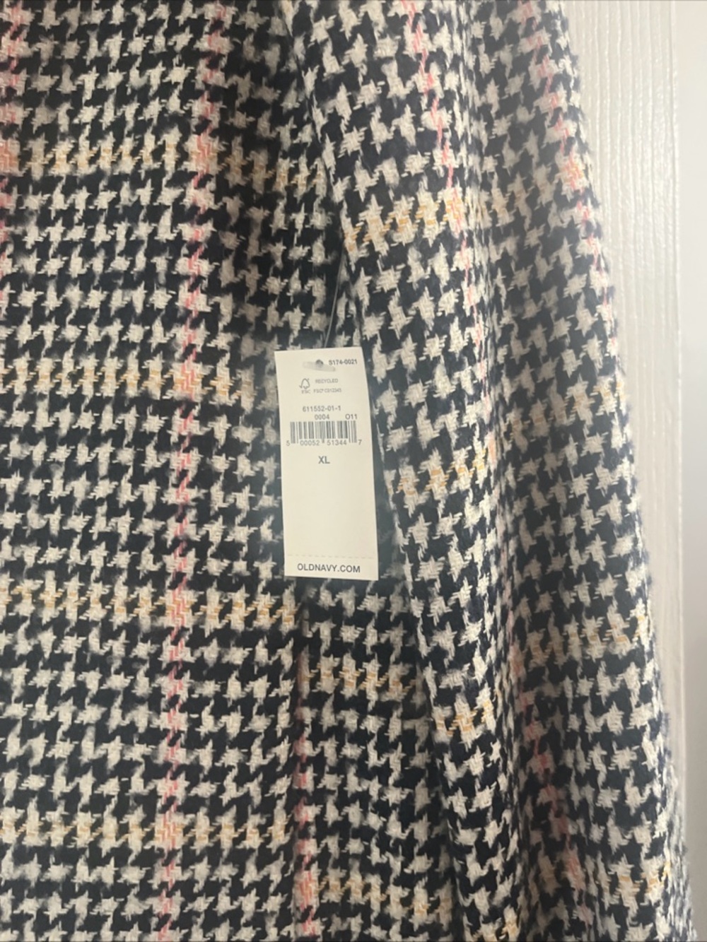 OLD NAVY woman’s Wool Blend Tweed Blazer Plaid Jacket NEW XL - Picture 2 of 9